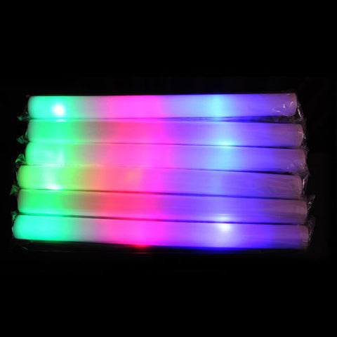 30pcs Light-Up Foam Sticks LED Rally Rave Cheer Tube Soft Glow Baton Wands New