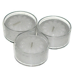 White Tea Light Candles in Plastic Cups