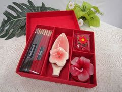 Aroma Incense Sticks Cones Sandlewood Rose Scented Red Box Gift Set Handmade.