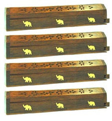 Wood Incense Box Burner - Elephant 12"