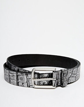 ASOS Leather Belt with Foil Emboss