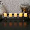 Faux Wick Flameless Votive Set with Fillable Glass Log Holder