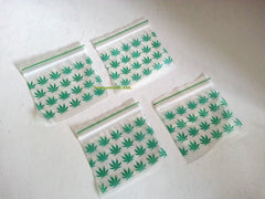 Grip Seal Smell Proof Zip Bags Baggies 5cm x 5cm Air Tight Resealable Leaf Print