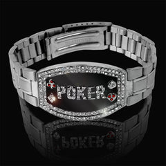 Silver Elite Dark Poker Bracelet - 156 Swarovski Crystals
