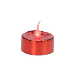 3 LED Lighted Battery Operated Flicker Flame Red Christmas Tea Light Candles