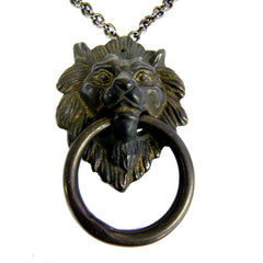 Rocker Jewelry Huge Lion Head Doorknocker Pendant